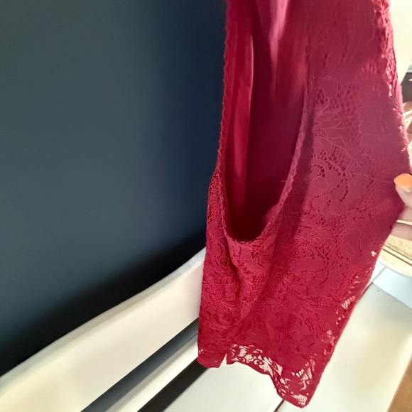 Skies Are Blue Red Lace Tank Top - Picture 4 of 6